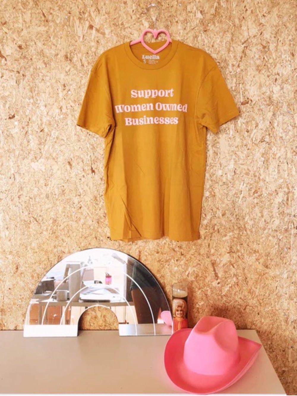 LUELLA SUPPORT WOMEN OWNED BUSINESSES MUSTARD YELLOW TEE, Size M